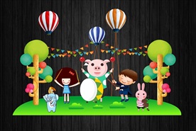 幼儿园艺术节舞台背景或拍照框