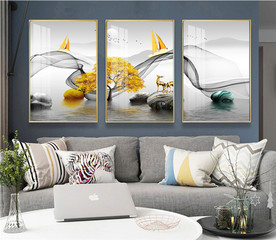 石来运转麋鹿晶瓷画