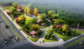小游园景观绿化效果图