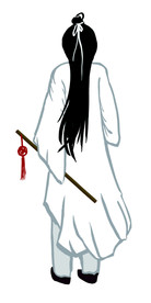 古装美女背影PSD分层插画