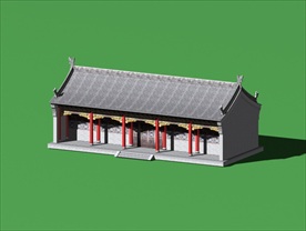 硬山古建筑3D模型（带贴图）