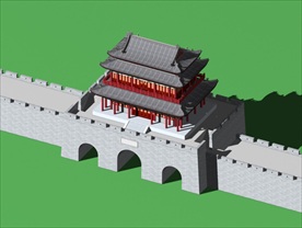 城门楼古建筑3D模型（带贴图）