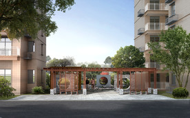 住宅小区休闲区域景观效果图