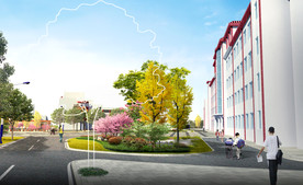 学校校园园林景观绿化效果图