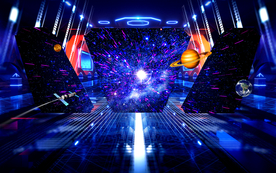 3D立体宇宙星空太空舱背景墙