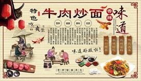 牛肉炒面背景墙