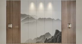 新中式背景墙 客厅沙发摄影墙