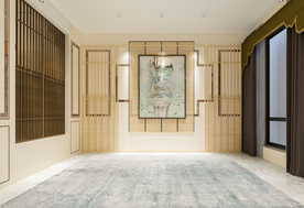 新中式背景墙 客厅沙发摄影墙