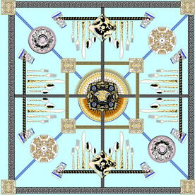 大牌方巾 刀叉方巾 丝巾