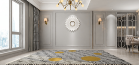 新中式卧室靠床背景墙 空间设计