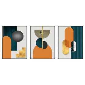 现代简约抽象橙色几何装饰画