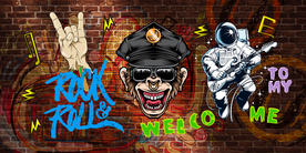 嘻哈摇滚装饰画背景墙