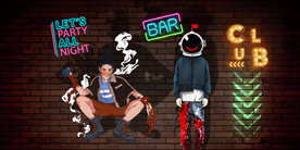 潮流手绘酒吧装饰画背景墙