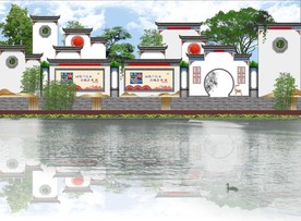 仿古建筑徽派建筑马头墙设计图效