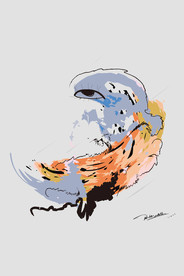 现代简约抽象色块笔刷装饰画