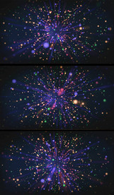 放射彩色点粒子背景视频