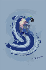 现代简约抽象色块笔刷装饰画