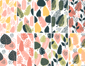 多套树叶组合背景设计