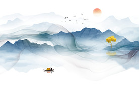 意境水墨山水画