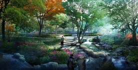 生态游园景观效果图