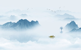 意境水墨山水画