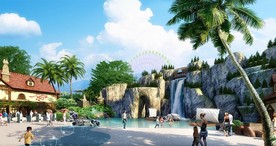 主题公园流水假山效果图