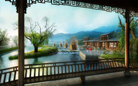 民俗旅游区景观效果图