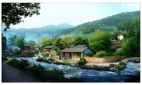乡村旅游民宿效果图