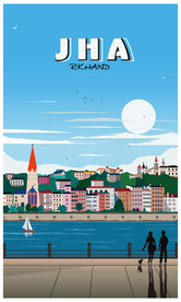 油画风景画装饰画印度贾坎德邦