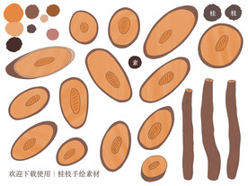 桂枝手绘素材