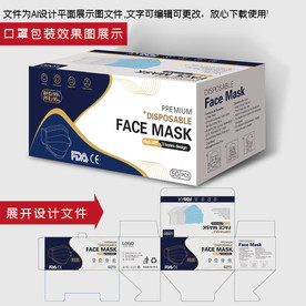 英文一次性口罩包装