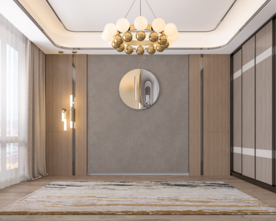 极简现代卧室靠床背景墙