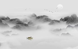 意境水墨山水画