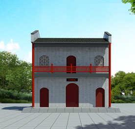 祠堂建筑外观设计案例效果图