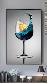 轻奢高脚杯现代餐厅装饰画