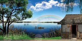 沙家浜 军民鱼水情 舞台背景