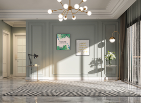 现代轻奢客厅沙发背景墙