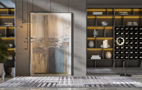 现代轻奢客厅沙发背景墙