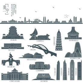 南宁地标建筑剪影