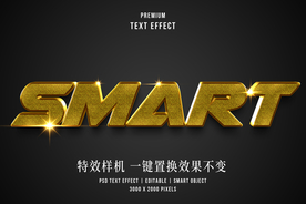 金属立体字特效样机