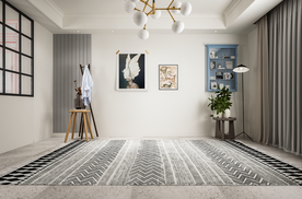 北欧3D客厅沙发背景墙