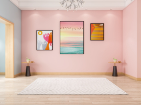 北欧3D客厅沙发背景墙