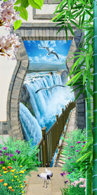 自然风光3D风景画玄关