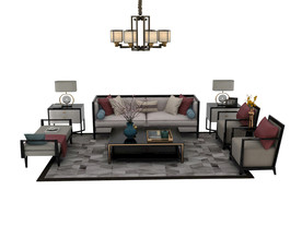 中式桌椅3d模型