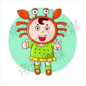 卡通螃蟹巨蟹座