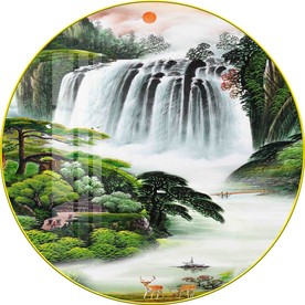 圆形山水装饰画图片