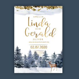 轻奢森系婚礼海报水牌