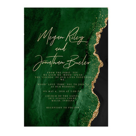 轻奢金绿色背景婚礼迎宾海报