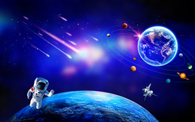 梦幻星空儿童房背景墙