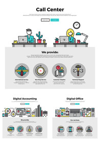 彩色线条科技插画